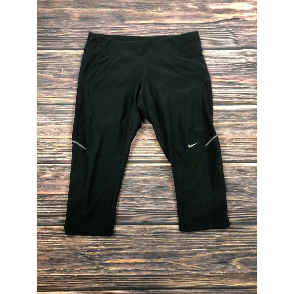 Nike Dri Fit Womens Small Black Capri Crop Tight Leggings Yoga Athletic Workout
